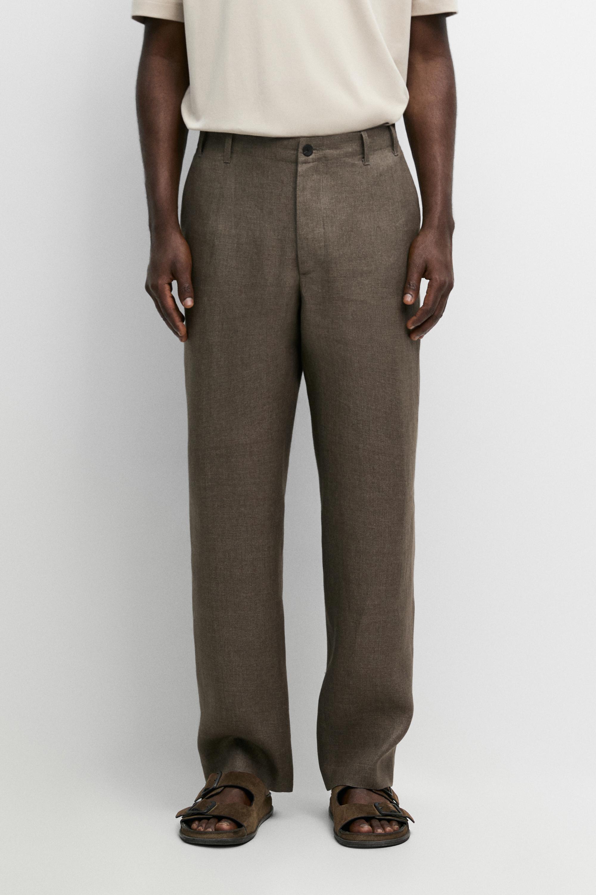 Pantalon total look 100 % lin délavé